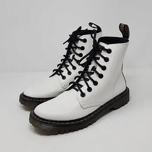 Dr. Martens Luana White Leather Women's Combat Boots Size 8
